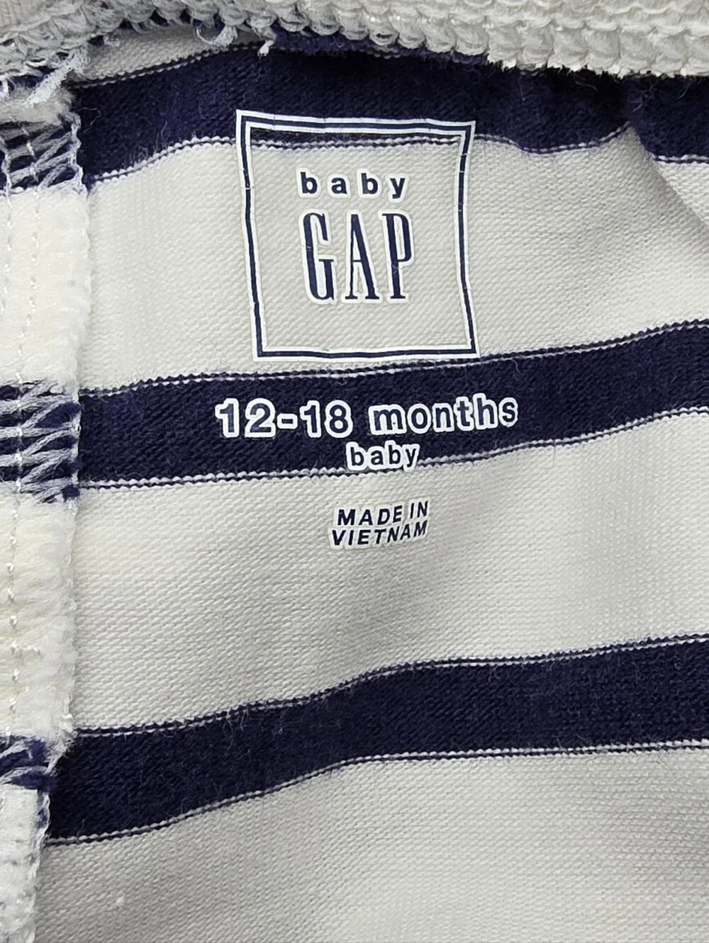 GAP White and Black Striped Jogger Sweatpants